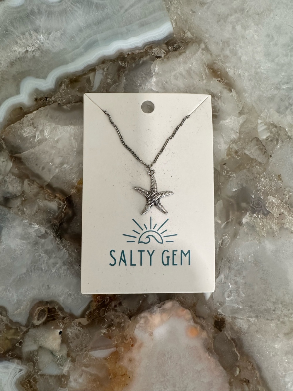 Silver Starfish Pendant Necklace - Silver